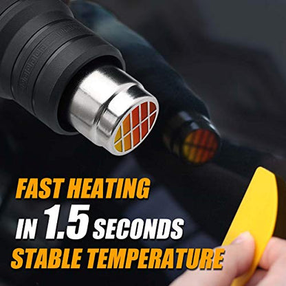 Heat Gun Kit 2000W with Dual-Temperature 5 Nozzles,Hot Air Gun 122ᵒF-1022ᵒF Heating in Seconds for DIY Shrink PVC Tubing/Wrapping/Crafts,Stripping Paint (2000W 2 Gears Temp Setting) - color: 2000w 2 Gears Temp Setting