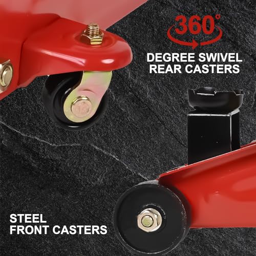 AAIN AA095 2 Ton Hydraulic Floor Jack, Low Profile Trolley Jack | Quick Lift Pump| Heavy-Duty Steel Frame| Smooth Rolling Casters| Garage & Repair Use| Red - color: red, style: 2 ton