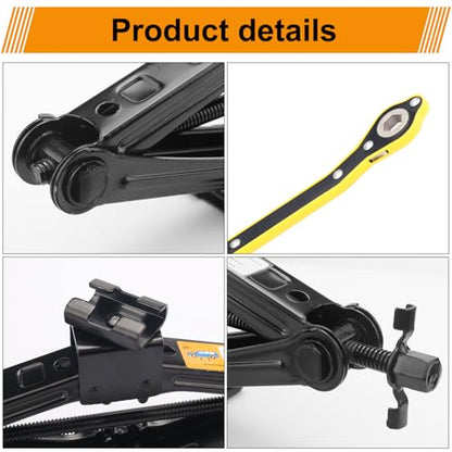2 Pack 2T Scissor Jack for Car - 2 Ton Robust Steel Car Jack with Saving Effort Ratchet Handle, 2 Ton Load Capacity, Universal Cars Jacks Tool Kit for Auto and Trucks - size: 2 Pack