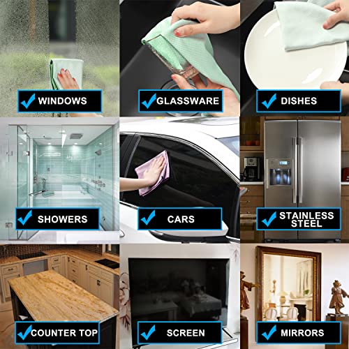 Streak Free Miracle Cleaning Cloths Easy Clean Nanoscale,Fish Scale Microfiber Window Mirror Glass Car Stainless Steel Cleaning,Lint Free Dish cloth Wine Glass Polishing Towel,Reusable,Pack 6,Blue - color: Blue
