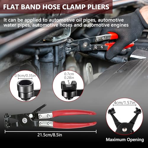 6Pcs Fuel Line Disconnect Tool Set, 9" Fuel Filter Caliper, Professional Hose Clamp Kit, Pipe Clamp Clip, 30 Degree Disconnect Pliers for Auto Maintenance with Storage Case