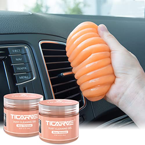 TICARVE 2Pack New Cleaning Gel Detail Putty Car Gel Auto Detailing Tools Car Interior Cleaner Car Cleaning Slime Car Assecories Keyboard Cleaner Orange (320g/11.2oz) - color: Orange 2 Pack