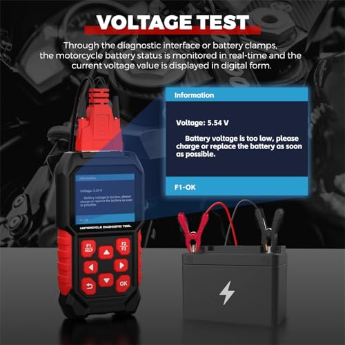 M4 Motorcycle Code Reader Scanner Diagnostic Tool for Suzuki 4-6P, Yamaha/Honda 4P, Kawasaki 1-6P, Gen IV 6P/PGO – Read/Clear Codes, Service Reset, ABS Bleed, OBD2, 17 Languages