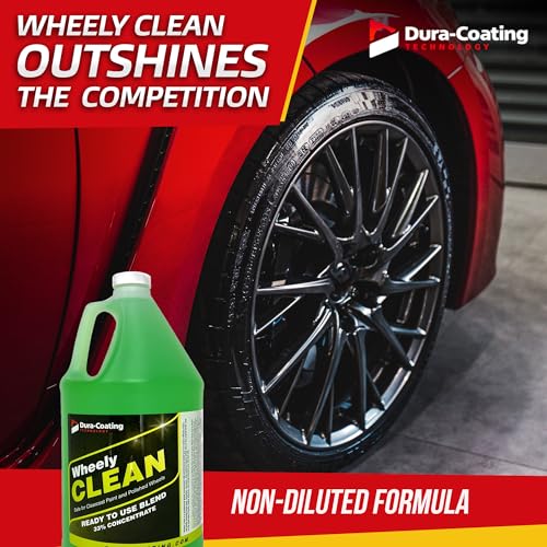 DURA-COATING TECHNOLOGY, Wheely Clean - Professional Wheel Cleaner | Highly Effective for Chrome, Aluminum, and Clear-Coated Wheels | 1 Gallon Ready-to-Use Wheel and Rim Cleaner Solution, Made in USA - size: 128 Ounce (Pack of 1)