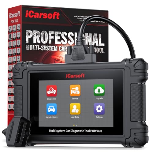 iCarsoft POR V4.0 Bidirectional Diagnostic Tool for Porsche + 2 Car Make Groups, OBD2 Scanner with Actuation Test, 28 Services Battery Registration,Support CAN-FD-Free Update