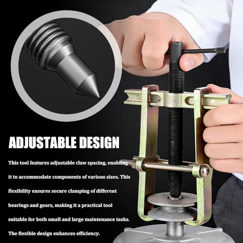 4 Inch 2 Jaw Gear Puller, Two Claw Puller Bearing Removal Tool, Adjustable Carbon Steel Gear Bearing Flywheel Removal, Heavy Duty Automotive Two Grabs Puller for Auto Mechanic Maintenance