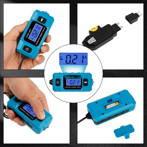 Qivine Automotive Circuit Fault Probe Tester, High-Precision Fuse Current Tester, 20A 48V Car Circuit Probe Tester with Backlit Display Front Light for Various Vehicles