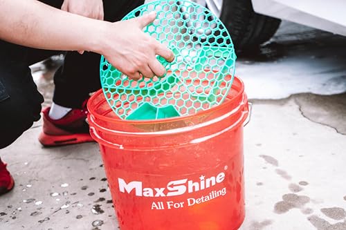 Maxshine 3.5 Gallon Universal Detailing Bucket (Red) – Car Wash Bucket for Scratch-Free Washing – Garage Storage & Auto Detailing Tool Holder – Holds Soap, Foam Cannon, Brushes, Microfiber Towels - color: 3.5g Bucket (Red)