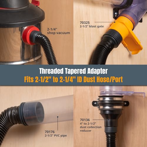 POWERTEC Power Tool Hose Kit with 10’ Vacuum Hose, 4 Quick Change Adapters & Threaded Coupler – Dust Collector Hose Kit for Connecting Table Saw, Power Tools to Shop Vacuums and Dust Collection System - size: 10 Ft. Hose Kit