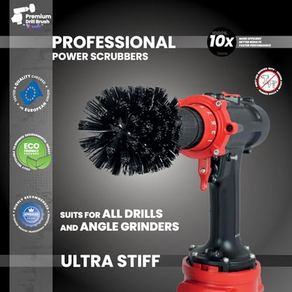 Premium Drill Brush Professional – Ultra-Stiff 3.5 in Black | Scratch-Free Heavy-Duty Cleaning Brush for Concrete, Brick, Stone, Metal, Masonry, Garage, BBQ Grills, Rust and Construction Tools - color: Black, size: 3,5in