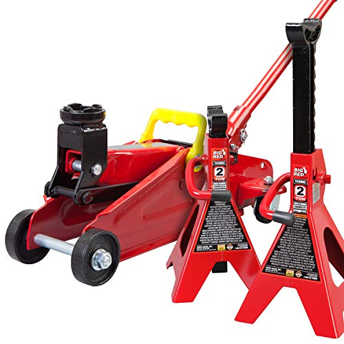 BIG RED Torin Hydraulic Trolley Floor Jack Combo with 2 Jack Stands, 2 Ton Capacity (T82001) - style: 2 ton jacks combo