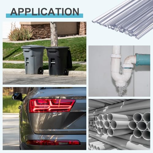 MECCANIXITY 20pcs 8 Inch Plastic Welding Rods, 3/16 Inch PVC Welding Sticks for Repairing Plastic Bumpers, Kayaks, Car, Clear