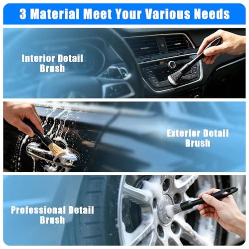 Car Wash Detailing Kit Cleaning Set with Foam Gun Sprayer, Long-Handle Brush, Large Wash Mitt, Towels, Complete Interior & Exterior Car Washing Supply Set (Blue) - color: Blue
