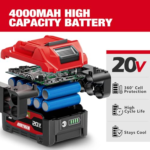 Alloyman Cordless Impact Wrench, 1475Ft-lbs (2000N.m) 1/2 High Torque Brushless Impact Gun, 20V Power Impact Driver, 4000mAh Battery,3 Sockets, Brushless Motor Variable Speeds for Car/Truck RV/Mower - style: 1475Ft-lbs /1x Battery