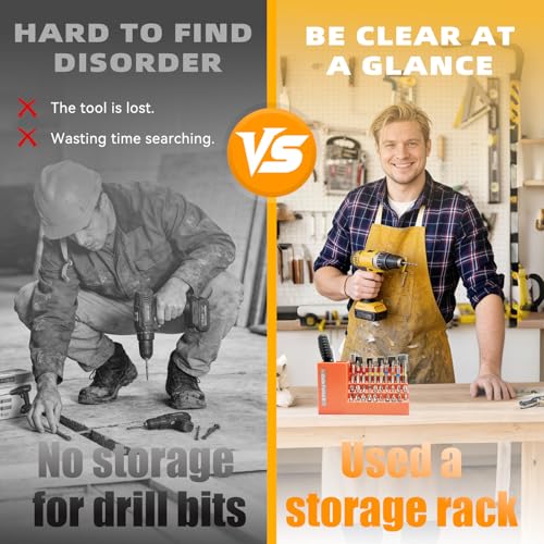 Gale Force S 50-Slot drill bit Organizer, Ideal for Garage and Workshop - Holds Impact and 1/4" Hex Bit, Hex Keys, and other tools. Wall and Workbench Mountable.