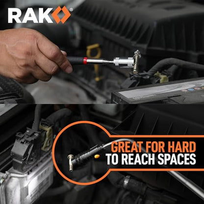 RAK Magnetic Pickup Tool Set Gifts for Men - 5Pcs with 360 Swivel Inspection Mirrors, Telescoping Magnet Pickup Tool, Flexible LED Flashlight, Mechanic Tools & Cool Gadgets for Men, Dad, Husband - style: 5 Pcs Magnetic Pickup Tool Set