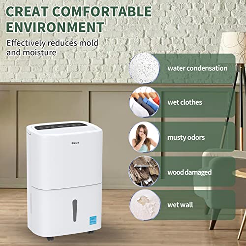 Shinco 7,000 Sq.Ft Energy Star Dehumidifier with Pump and WIFI, Ideal for Large Industrial Rooms and Home Basements, Efficient Moisture Removal and Humidity Control, 1.85 Gallons Water Tank - color: 7,000 Sq.Ft. with Pump