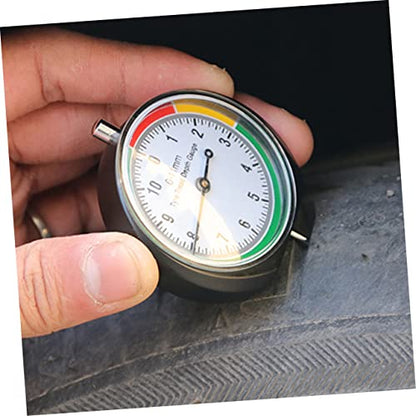 2Pcs Tire Depth Gauge Lightweight Portable Tread Measure Tool for Cars Trucks Accurate Tire Measure Device with Easy to Read Dial for Daily Use