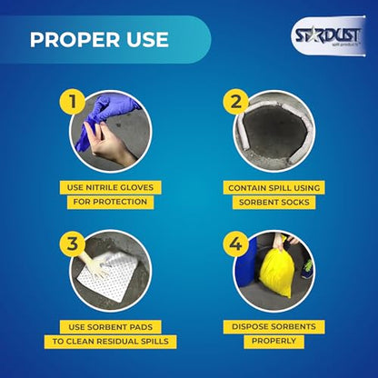 Stardust Spill Products Oil-Only Spill Kit – OSHA Compliant Solution for Vehicles, Industrial, & Restaurant Use, Emergency Response Oil Cleanup, 12-Pack - size: 1 Count (Pack of 12)