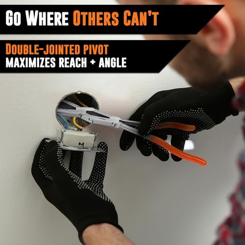 Mutt Tools 13 Inch Long Needle Nose Pliers Extra Long Reach Set | 13 Inch, Needle Nose, CRV Steel, Serrated Tips, Long Reach