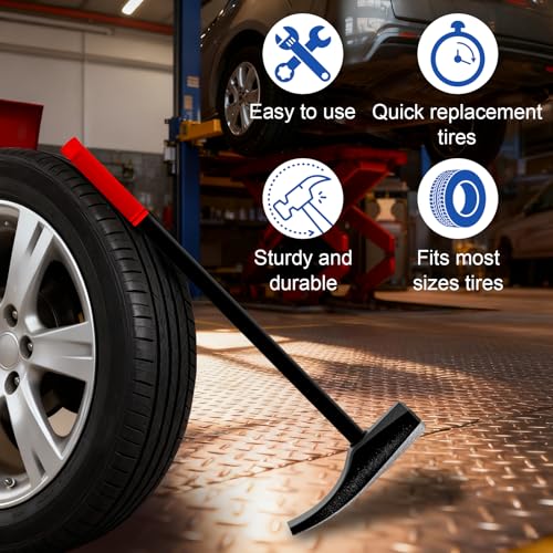 Tire Bead Breaker Tool with Tire Hammer and 30inch Tire Iron and 38inch Tire Bar for Tire Changing Tool Tire Changer Kit - style: Tire Hammer+S Tire Bar+L Tire Bar