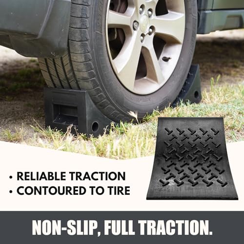 SECURITYMAN Heavy Duty Wheel Chocks (2 Pack) - Durable, Non-Slip, Solid Rubber Wheel Chocks for Boat Trailers, RV, Truck, Camper - Grip on All Surfaces - Trailer Wheel Chocks - Black - color: Black, size: 2 Pack