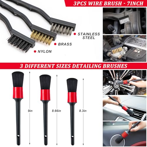 16Pcs Car Wash Cleaning Kit with Foam Gun Sprayer Detailing Brushes Windshield Cleaning Tool Rim and Tire Brush Towels Complete Interior Exterior Detailing Set for Car - size: 16Pcs