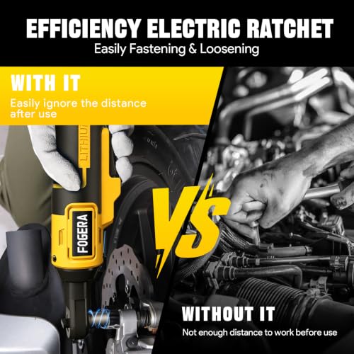 3/8" Cordless Ratchet Wrench Compatible with DEWALT 20V MAX Battery, 74Ft-Lbs (100N.m) Electric Ratchet with Brushless Motor, Variable Speed, 7 Sockets, 1/4" Adapters (Battery Not Included)