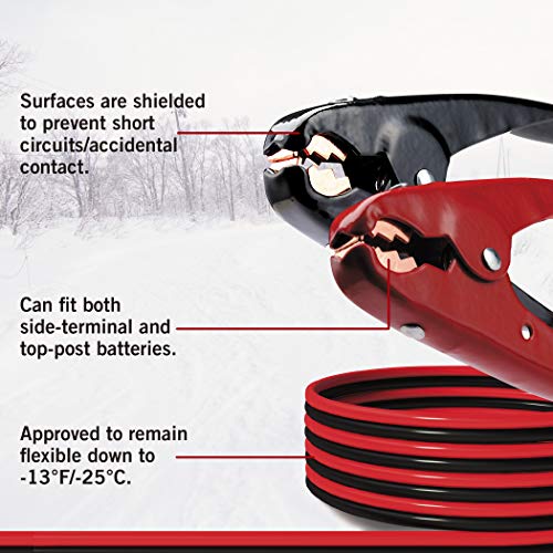 Cartman 2 Gauge 20 ft Heavy Duty Jumper Cables with Carry Bag | Dual-Connection Clamps, High-Density CCA Conductors, Cold-Resistant TPR Jacket - size: 20-Feet (2-Gauge)