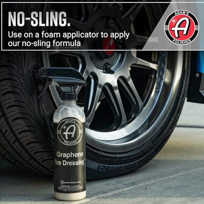 Adam's Polishes Graphene Tire Dressing - Deep Black Finish W/Graphene Non Greasy Car Detailing | Use W/Tire Applicator After Tire Cleaner & Wheel Cleaner | Ceramic Coating Like Tire Protection (16oz) - size: 16 fl. oz