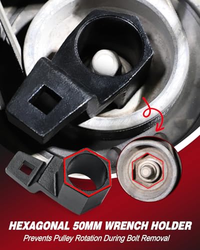 BETOOLL 50mm Crankshaft Crank Pulley Wrench Holder Tool Removal Holding Spanner kit Compatible with Honda and Acura Engines - size: 50mm (1 Piece)