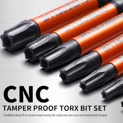12-Pack Impact Security Torx Bit Set (T5-T40) 3-Inch Long, S2 Steel, Professional Tamper Proof Star Bits Set, with 1/4" Hex Shank, Magnetic & High Torque for Automotive/Electronics/DIY - size: 12-Pieces 3 inch Torx Security Bits