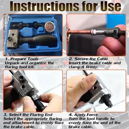 Universal Car Brake Line Flaring Tool Kit EOHMAK 3/16 Inch Brake Line Double Flare Tool, Heavy Duty Manual Flaring Tools for Tubing, Brake Fuel Line Repair for Cars, Trucks & Motorcycles - color: 4 packs/sets