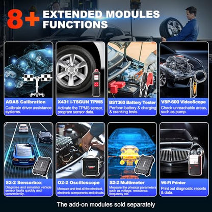 LAUNCH X431 PRO TT 2026 Newly Bidirectional Scan Tool, Bluetooth Launch Scanner with DBSCar VII Connector, 38+ Reset for All Cars, Online ECU Code, CANFD, FCA AutoAuth, VAG Guide, 2 Yrs Free Update