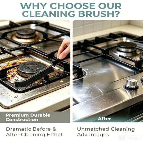 Hard Bristle Crevice Cleaning Thin Brush Set,Deep Cleaning Small Spaces 3pc | Crevice Gap Cleaning for Bathroom Kitchen Upholstery Window Track Tiles Door Slots Car Household Blind Sink Bathtub Baseboard