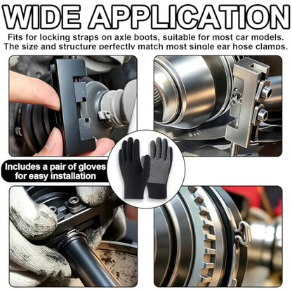 CV Boot Clamp Plier with 20PCS 304 Stainless CV Boot Clamps, 10PCS Small and 10PCS Large Single Ear Hose Clamp, Drive Shaft CV Axle Boot Clamp Removal and Installation Tool for Most Cars - size: Plier + Clamps (20 pieces)