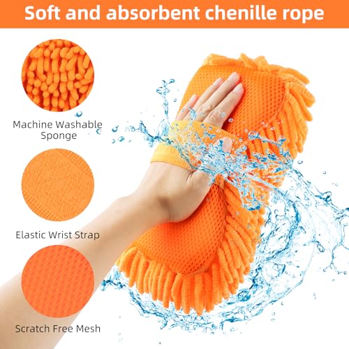 Car Cleaning Kit with Storage Bag, Car Washing Kit 16 Pcs, Car Detailing Kit with Wash Mitt Sponge Towels, Car Wash Mitt, Detailing Brushes, Exterior and Interior Car Washing Set