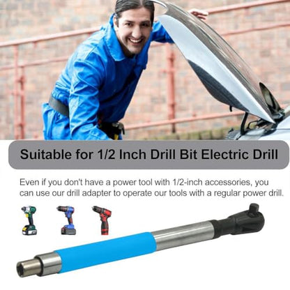 Offset Extension Wrench Impact – Electric Ratchet Wrench, Multifunctional & Durable Power Ratchet Wrenches, Chain Drive Wrench Extender, Dual-Mode Torque Control, Compatible with 1/2" Sockets(2xBlue) - color: Blue 2 Pack