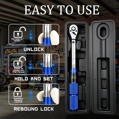 TYD 1/4 Inch Mini Click Torque Wrench, 5–25 Nm ±4% High Accuracy | 72-Tooth Reversible Ratchet, Click Torque Spanner for Bicycle, Motorcycle Fairing & Automotive Interior Precision Fastening