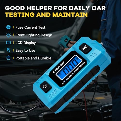 Automotive Circuit Fault Probe Tester CNBJ-611, High-Precision 20A 48V Automotive Current Tester with LCD Display & Front Lighting, Car Circuit Probe Tester Relay Fuse Checker for Vehicles