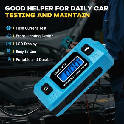 Automotive Circuit Fault Probe Tester CNBJ-611, High-Precision 20A 48V Automotive Current Tester with LCD Display & Front Lighting, Car Circuit Probe Tester Relay Fuse Checker for Vehicles