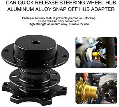 BestTeam Universal Steering Wheel Snap Off Quick Release Hub Adapter Boss Kit With 6-hole Steering Wheel Hub (Purple) - color: Purple