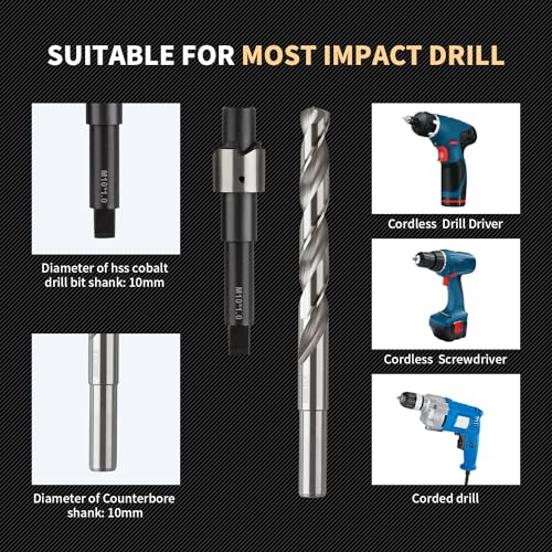 M10X1.0X12.7MM Thread Repair Kit with Insert HSS Drill, Tap, Counterbore, Installation Driver, Metric, 10PCS Stainless Steel Insert M10X1.0X12.7MM - size: M10X1.0X12.7MM Thread Repair Kit