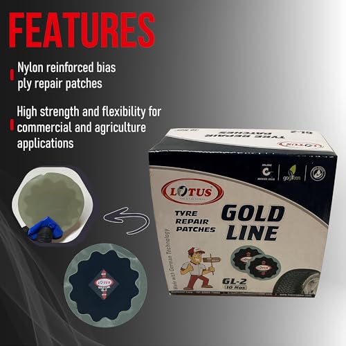 Lotus Gold Line Bias Tire Repair Patches GL-2 - size: 3-5/8" Round