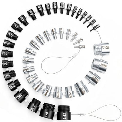 Nut and Bolt Thread Checker, Bolt Size Finder, 45 Male/Female Thread Gauges (24 Inch & 21 Metric) Thread Checker Standard and Metric, Bolts and Nut Identifier Gauge - size: 45 Gauges (24 Inch & 21 Metric)