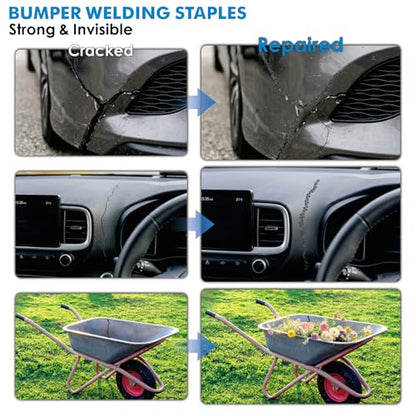 3000PCS Plastic Welding Staples 0.6/0.8mm – 6 Types Hot Stapler Kit for Car Bumper, Dashboard & Lamp Holder Repair – Stainless Steel Welder Staples for Plastic Welding Gun