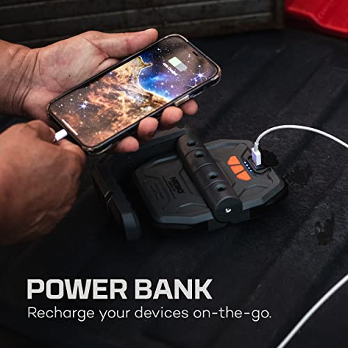 NEBO OMNI 3K Rechargeable Work Light | 3000 Lumens COB, 6 Light Modes, Rotating Magnetic Handles, Built-In Power Bank, Water Resistant, Portable Camping Lantern, Includes USB-C Charging Cable - style: 3000 Lumens