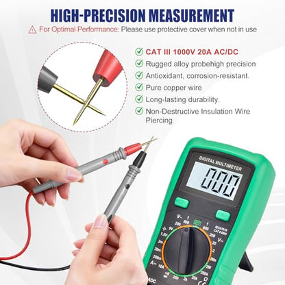 Professional Multimeter Test Leads 1000V 20A, 40.5 Inch, Ultra-Sharp Gold-Plated Test Probes, Volt Meter Leads, Silicone Meter Leads for Fluke, AstroAI, Klein Multimeter and Automotive Testing
