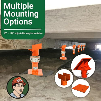 ELLIS Heavy-Duty Adjustable Steel Shore - Basement House Jack for Floor Leveling, Foundation, Beams & Concrete Bracing - 52,000 lb Capacity, 13"-20" Adjustable Support - size: 13" - 20" Adj. Safe Load Capacity (52,000 lb)
