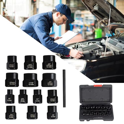 Heavy Duty 14Pcs/set Bolts Extractor Socket Suitable For Quick And Efficient Nut Removal Screws & Damaged Bolts